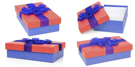 Selection of red and blue gift boxes