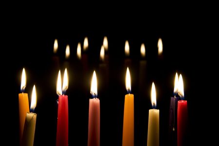 ten candles for christmas backgroundの写真素材