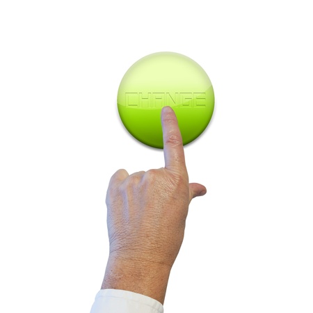 hand pressing button change