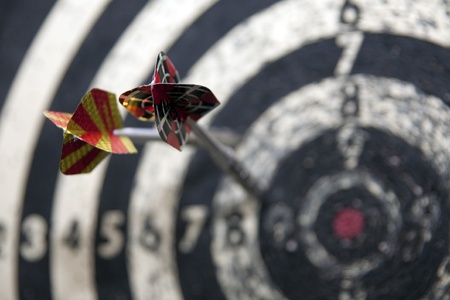 darts in the boardの写真素材