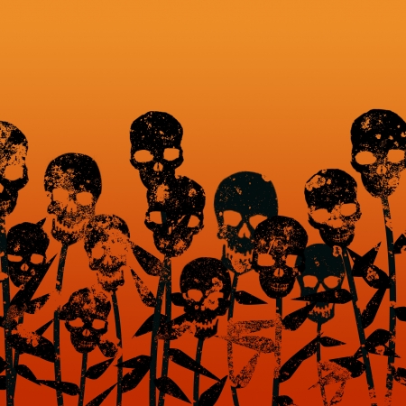 flowers are born skullsの写真素材