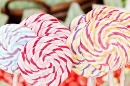 colorful swirl lollipopsの写真素材