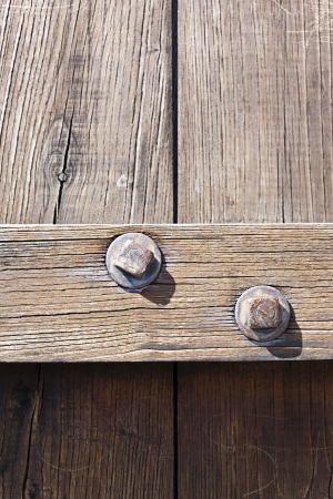 wooden door with studsの写真素材