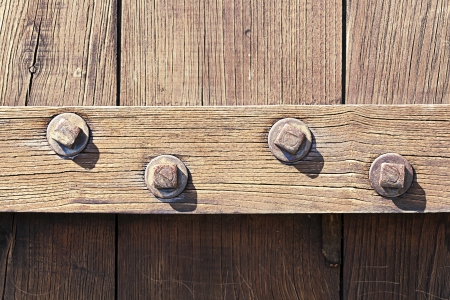 wooden door with studsの写真素材
