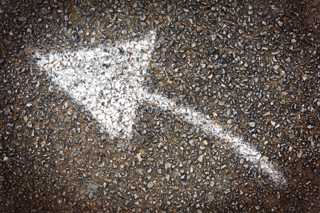 arrow painted on the asphaltの写真素材
