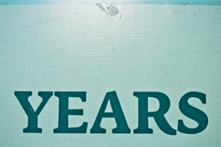 years painted on metal surfaceの写真素材
