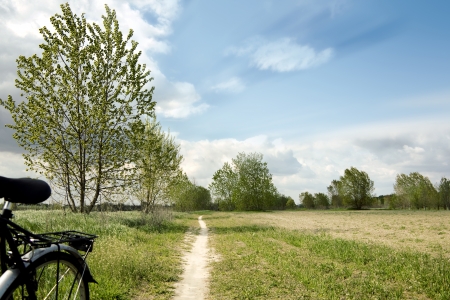 clouds of spring in the countrysideの写真素材