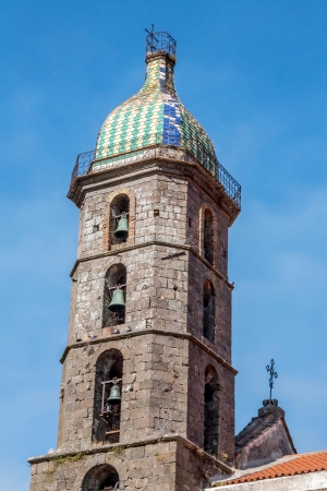 bell tower of roccamonfinaの写真素材