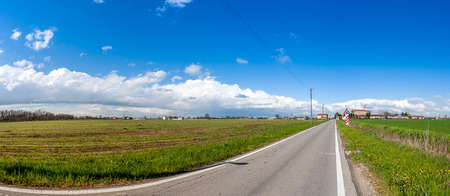 road in the middle of the countrysideの写真素材