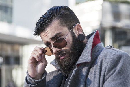 portrait of young hipsters around the capital