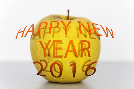 new year 2016 positive symbol of the apple