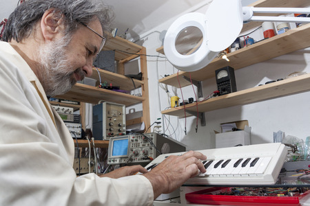 electronic engineer in the laboratory