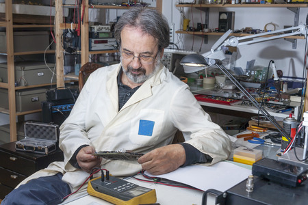 electronic engineer in the laboratory