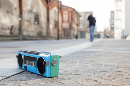 young skateboarder practicing on the streets of the suburbs. radio Featuredの写真素材