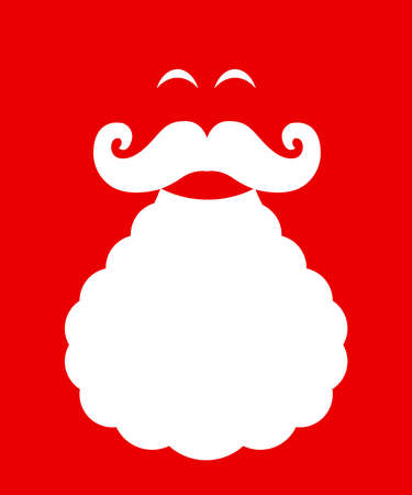 illustration of santa claus face on red background. concept of christmasの写真素材