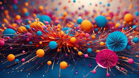 wonderful microscopic molecules and human cells showing with vivid colors as scientific backgrounds - AI generated imageの素材