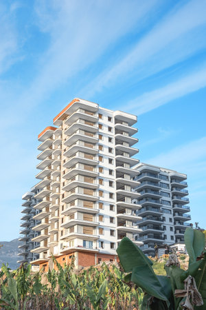 A new residential complex under construction. Alanya city, Turkey.の写真素材