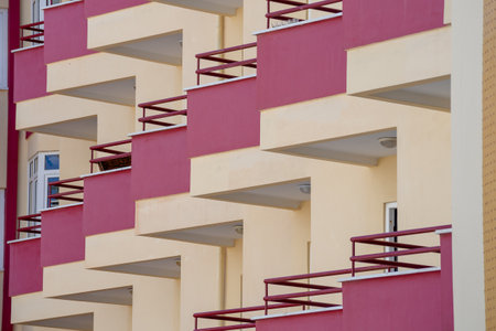 abstract image. city geometry. Part of a multi-storey building.の写真素材