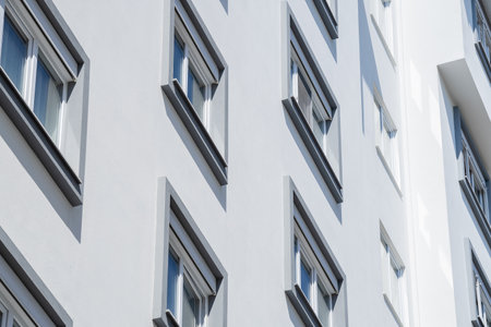 Background image of the facade of a residential building.の写真素材