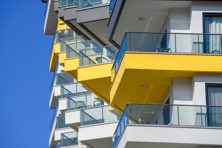 Part of a residential luxury building. urban geometry.の写真素材