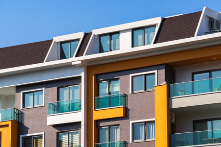 Modern apartment building. new building. urban real estate.の写真素材