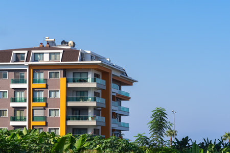 Modern apartment building. new building. urban real estate.の写真素材