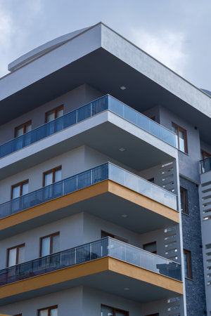 New residential building. architectural details. modern building.の写真素材