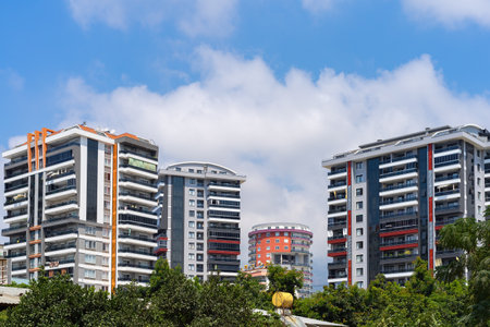 New modern multi-apartment high-rise buildings. residential area. residential properties.の写真素材