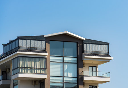 Modern apartment building. new building. urban real estate.の写真素材