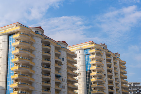 Residential area with apartment buildings. city real estate.の写真素材