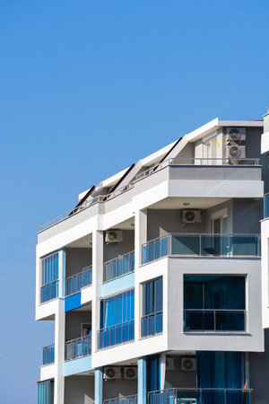 Modern apartment building. new building. urban real estate.の写真素材