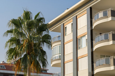 Residential apartment building in the southern city. residential properties.の写真素材