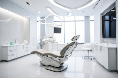 Interior of a modern dental clinic. AI generated.の素材