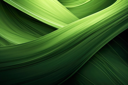 Modern abstract background with green wavy lines.の写真素材