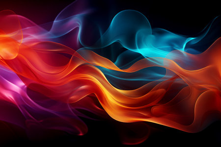 abstract background. rainbow smoke. AI generative.の素材