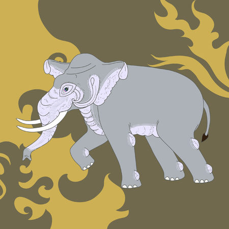 Thai traditional elephant paintのイラスト素材