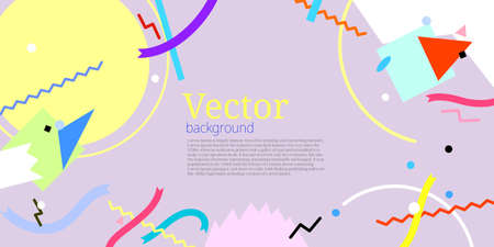 Geometric 80s style abstract background pattern for greeting card or presentationのイラスト素材