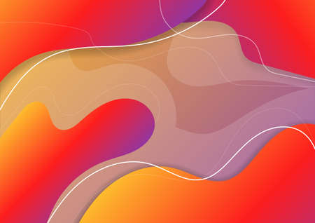 wave shape color gradient background concept. red to purple gradient for shape and white line. fluid shape background.のイラスト素材