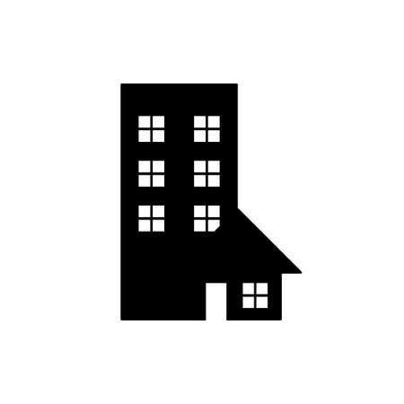 real estate icon concept. building and home. isolated white background. real estate, home, contract, investment, icon, symbol.のイラスト素材