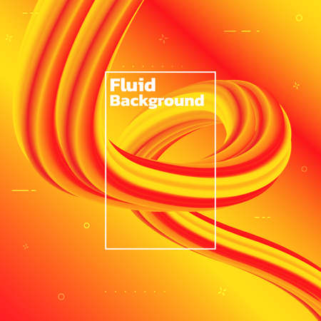 Fluid gradient background. liquid gradient background. object red to yellow gradient. background orage to yellow gradient. fliud, liquid, circle line, line, dot.のイラスト素材