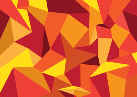 Colorful polygon background. Triangle background design. Geometric background. red, yellow, orange color.のイラスト素材