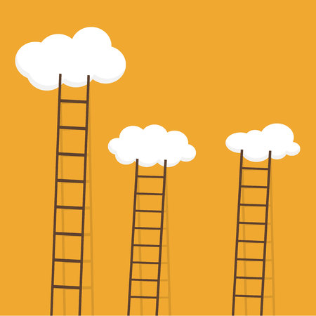 ladders in skyのイラスト素材