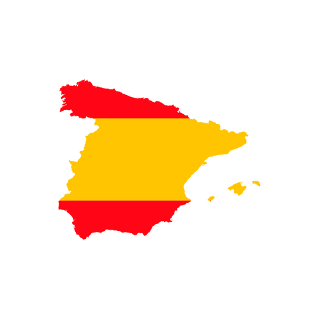 Spain map flagのイラスト素材