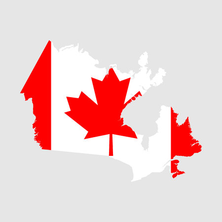 canada flag mapのイラスト素材