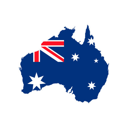 Australia vector flag map on white backgroundのイラスト素材