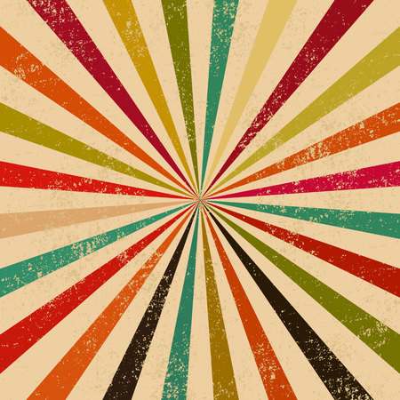 Abstract vintage colorful rays background. Vector illustrationのイラスト素材