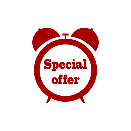 Special offer in alarm clock. Sale conceptのイラスト素材