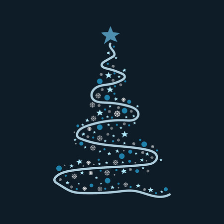 Christmas tree light style on dark backgroundのイラスト素材