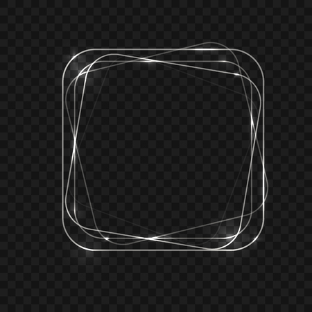 Abstract frame neon light background on chess bakのイラスト素材