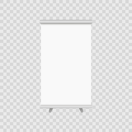 Roll up white banner. Vector background illustrationのイラスト素材